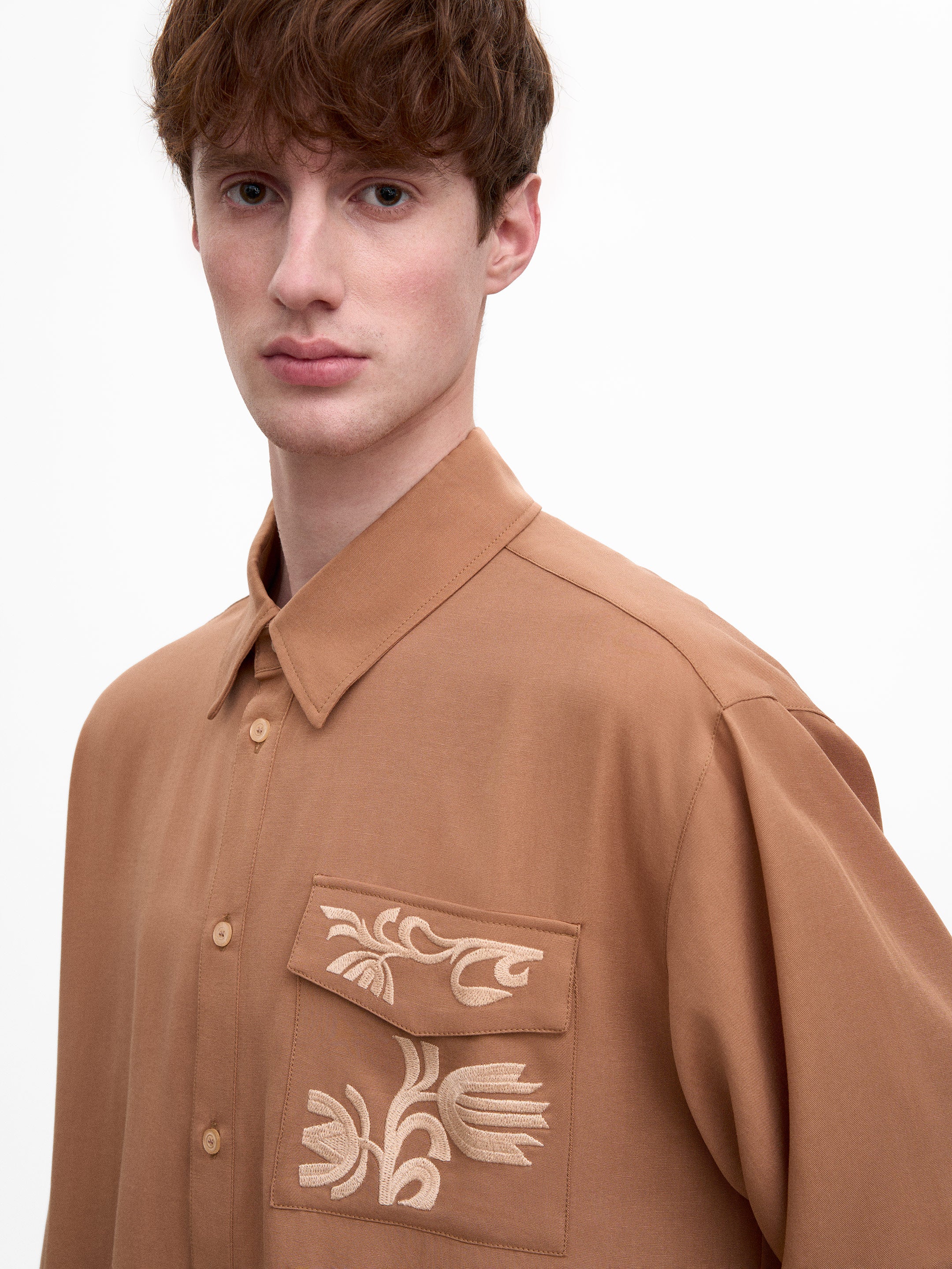Light Embroidered Shirt "Khvylia sandy"