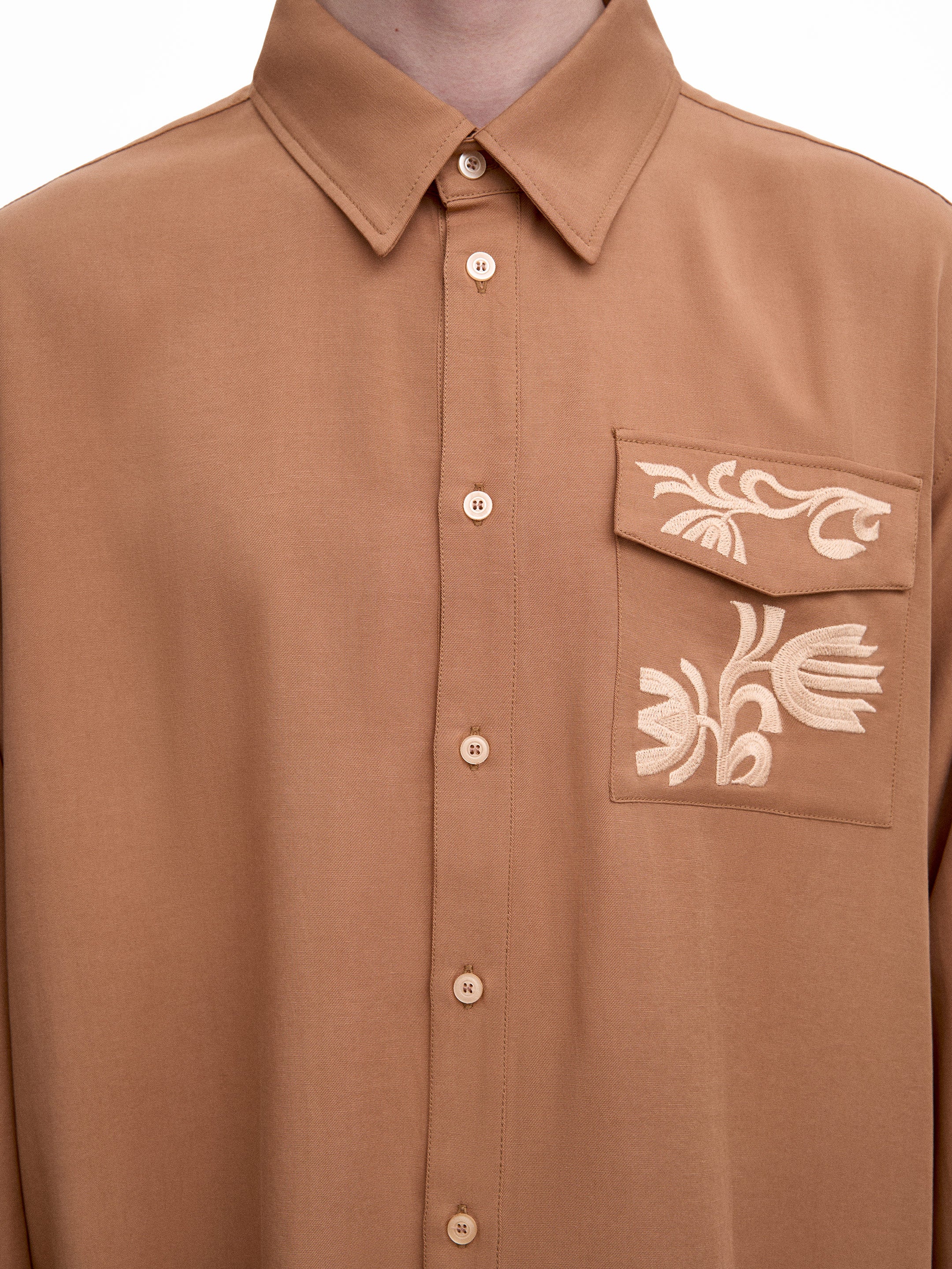 Light Embroidered Shirt "Khvylia sandy"