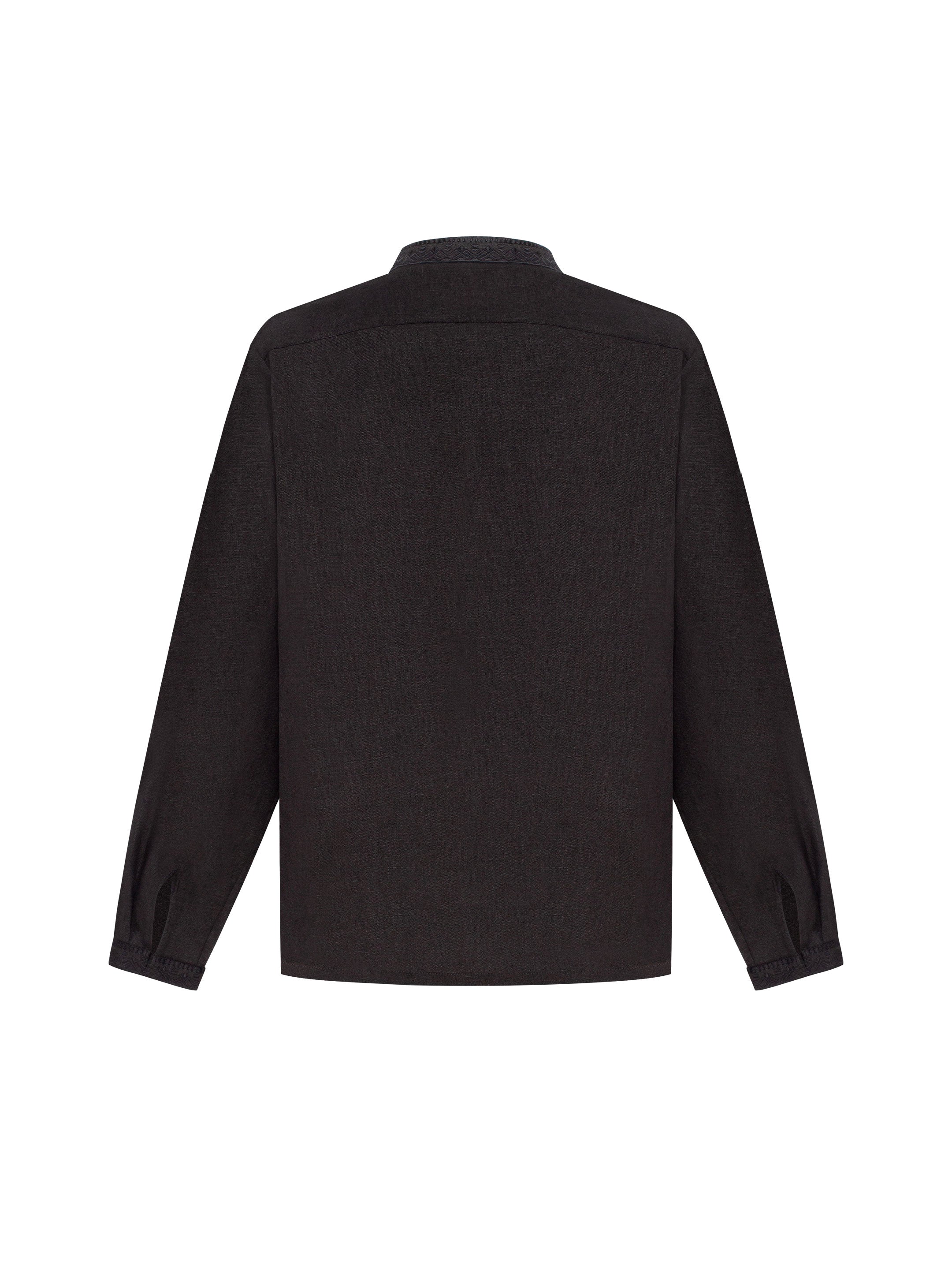 Men's shirt with black embroidery in tone Khartiia