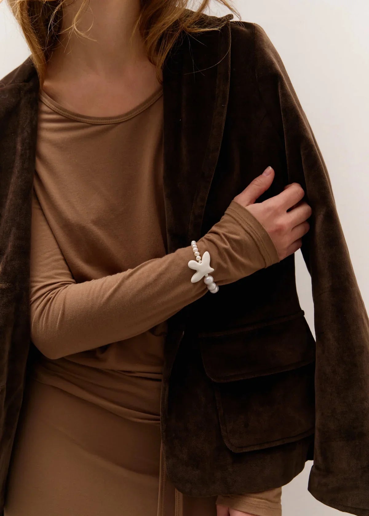 Wristband "Myrni" with two kinds of pearls