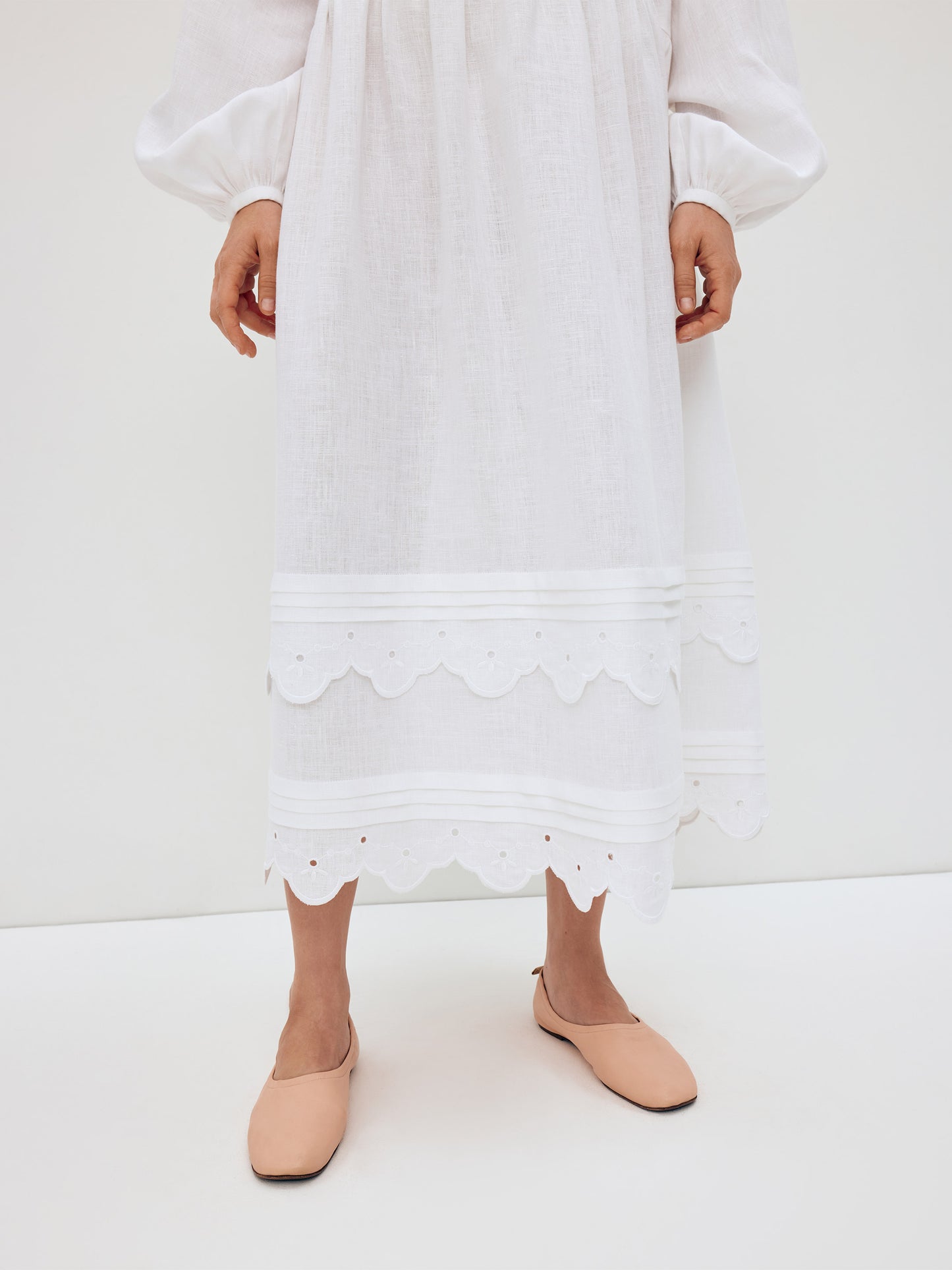 Long embroidered dress with fastening "Vinok"