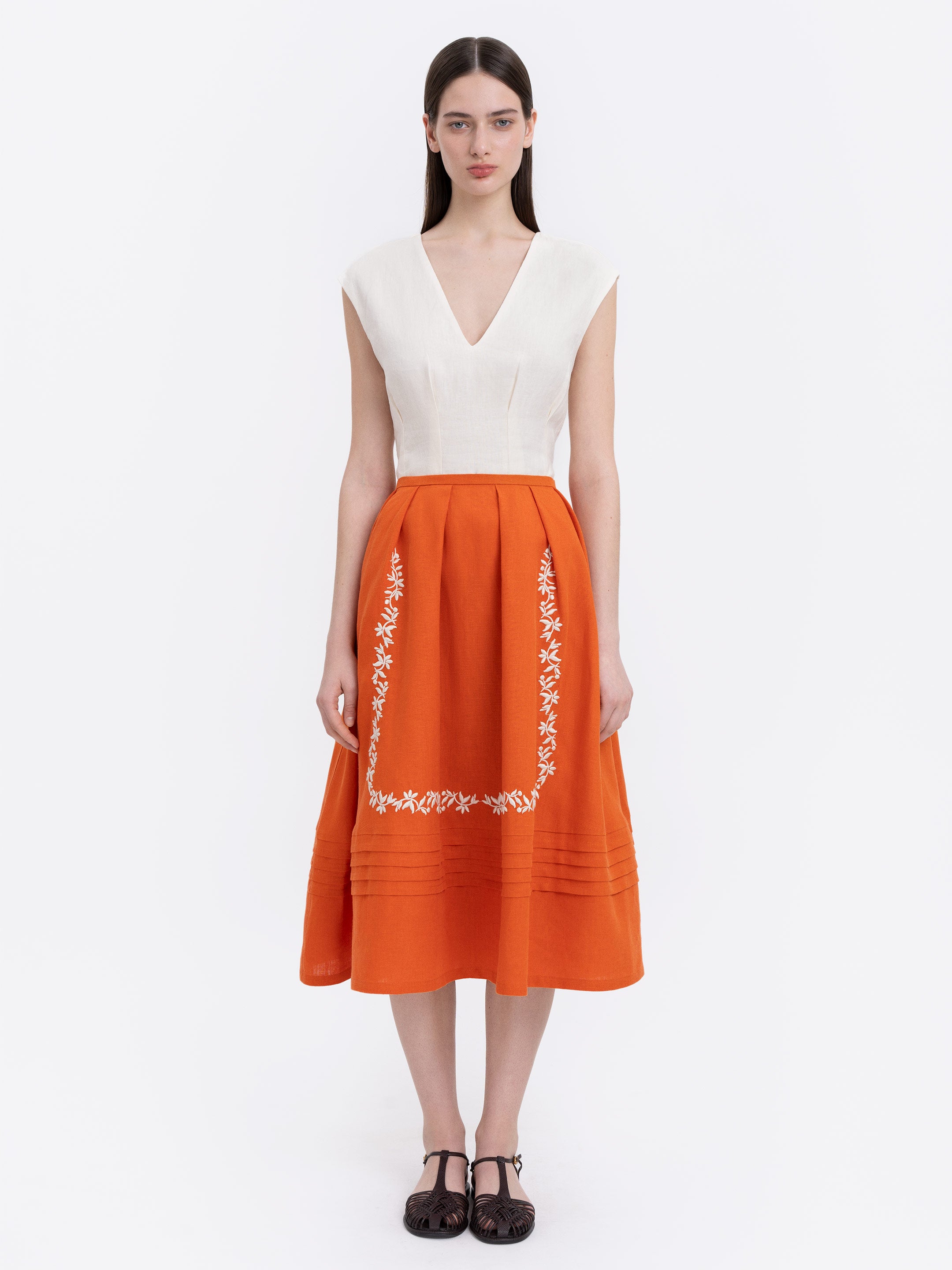 Linen embroidered skirt  “Burshtyn”
