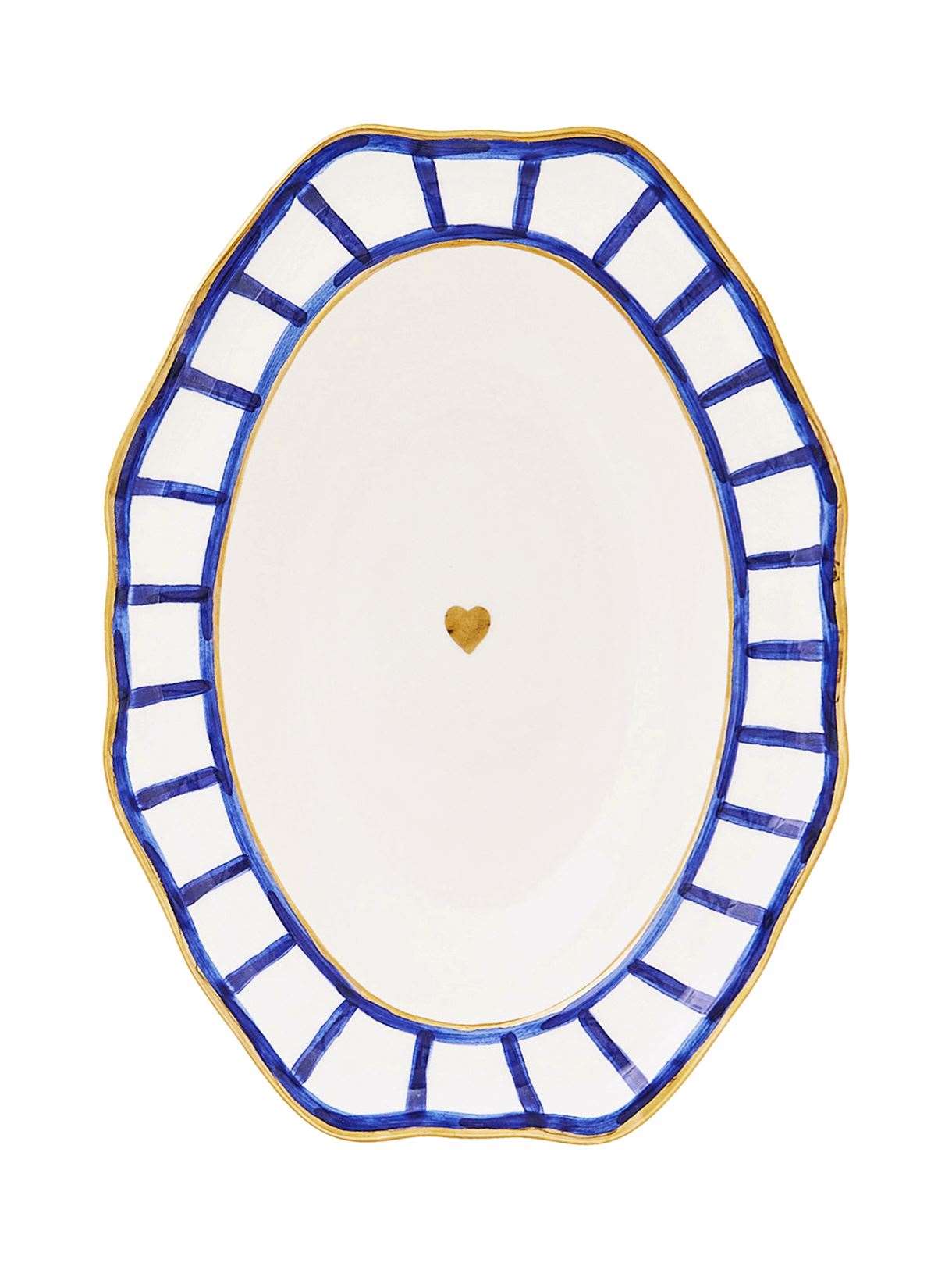 Oval plate with heart