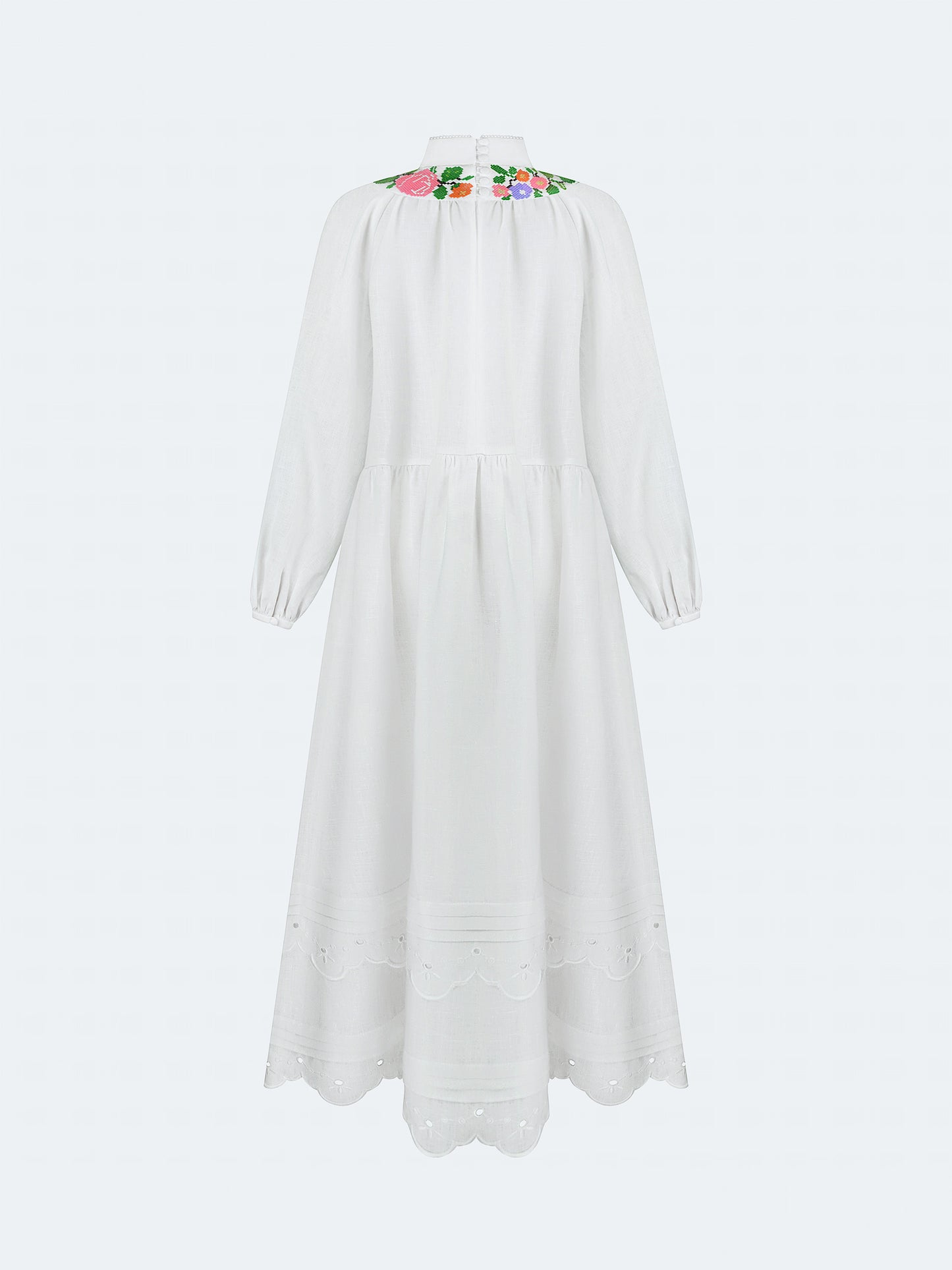 Long embroidered dress with fastening "Vinok"