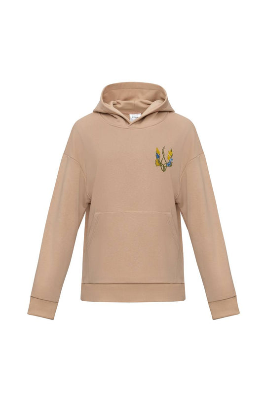 Hoodie "Blossoming Trident" print left side