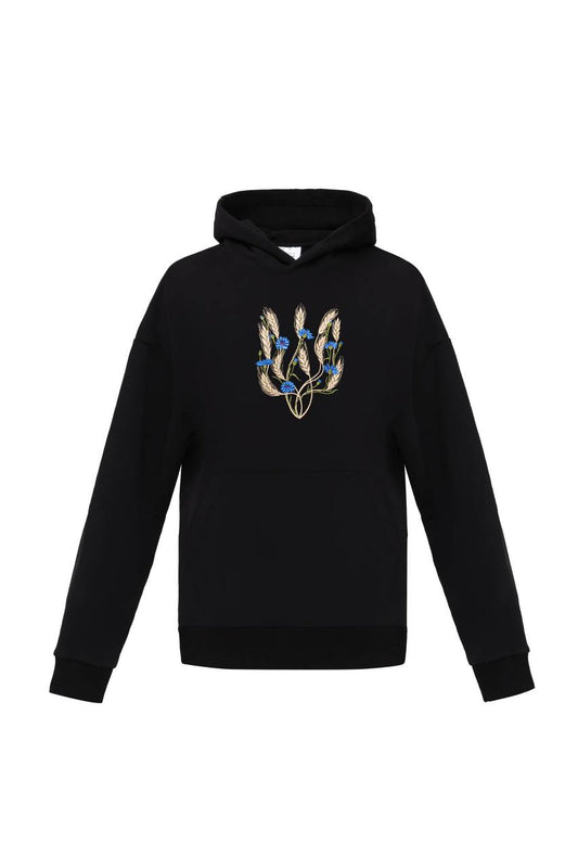 Hoodie "Golden Trident" print center