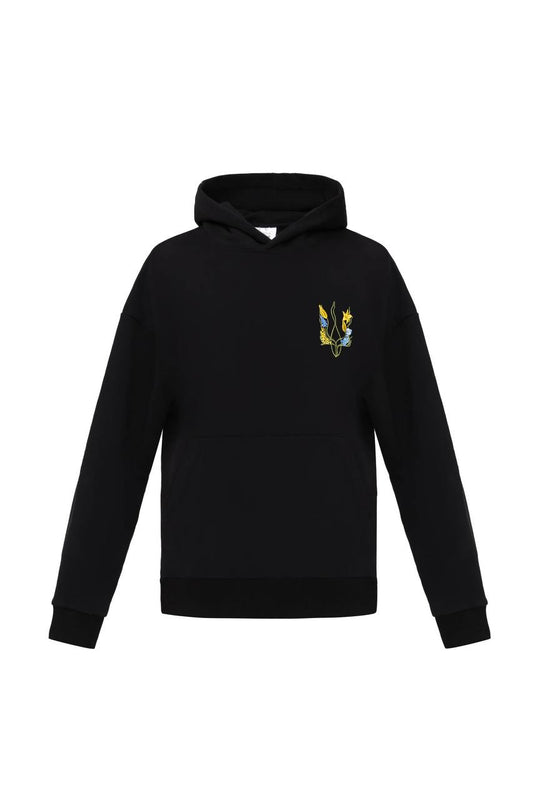 Hoodie "Blossoming Trident" print left side