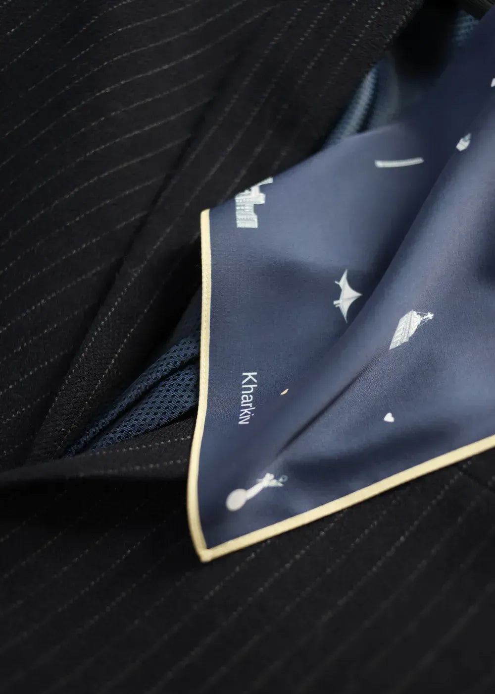 "My Kharkiv" Pocket Square (Dark blue)