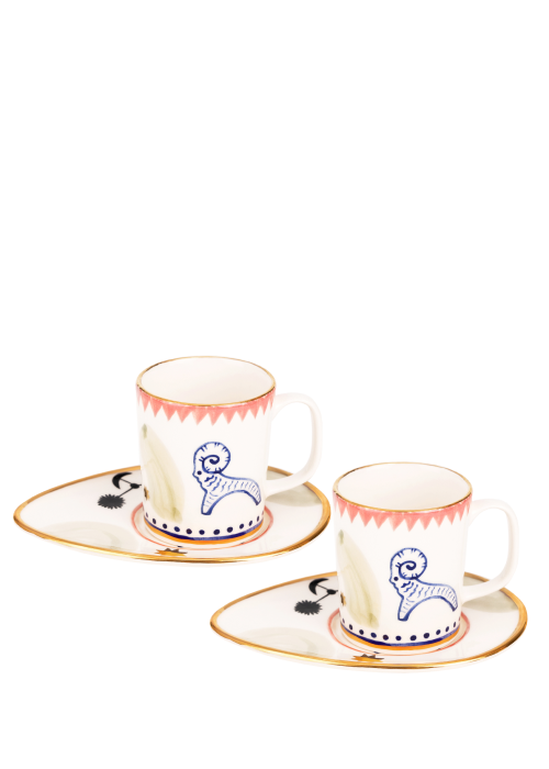 Coffee Mugs and Saucers Set "Vesna"