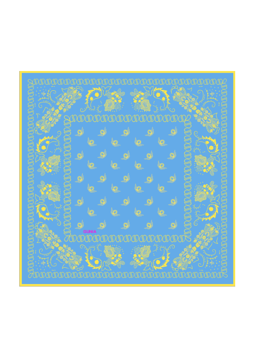 Silk bandana blue