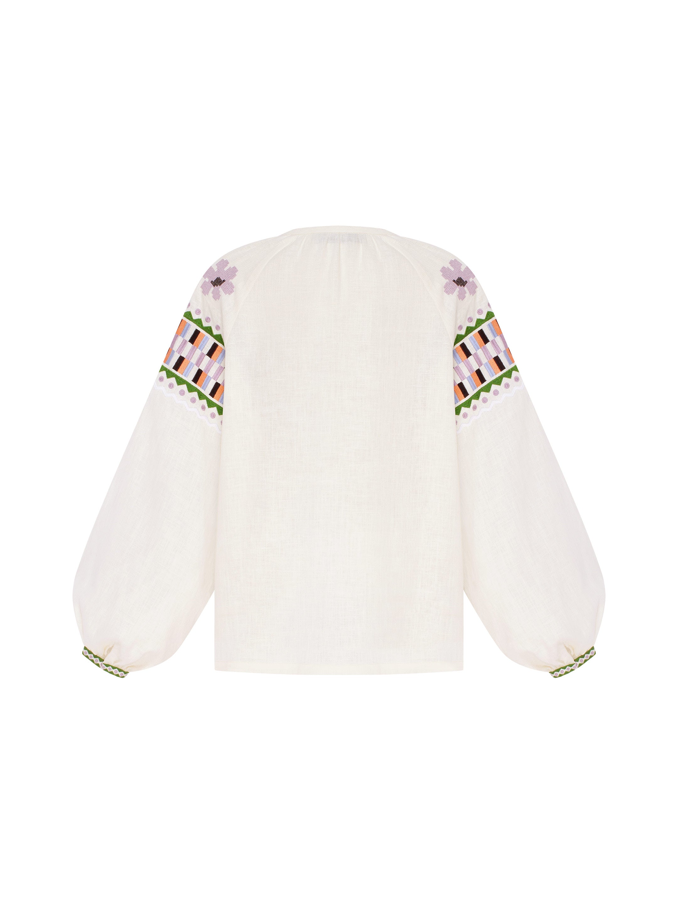 Milk‑coloured embroidered shirt  “Oda”