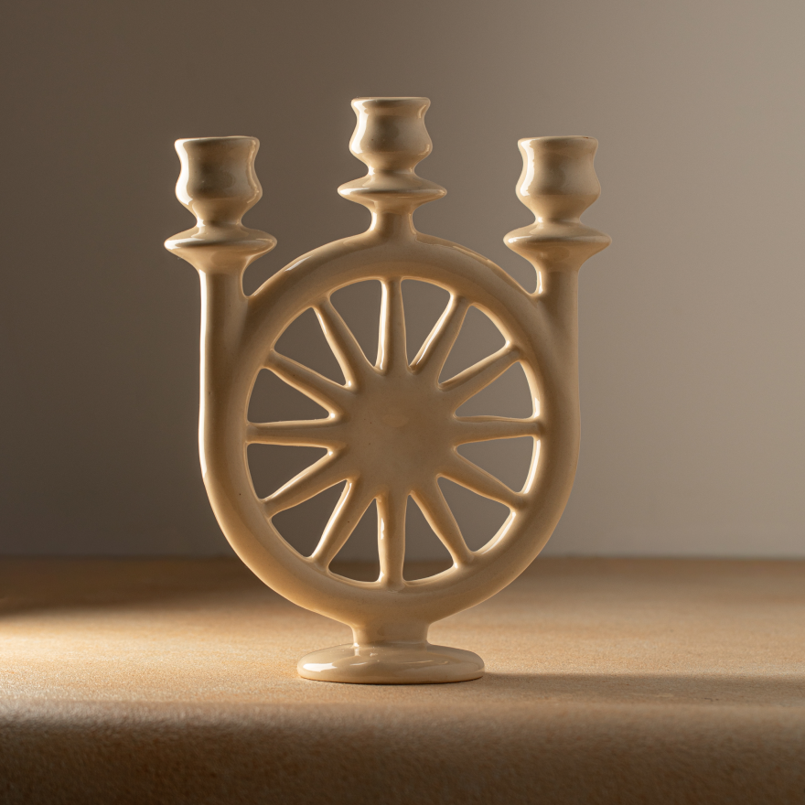 Stellar triple cande holder white